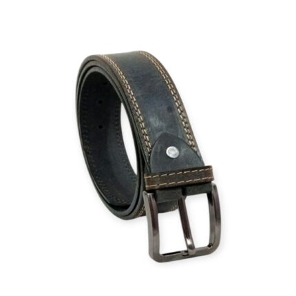 Men’s Double-Stitched Casual Leather Belt – 40mm Width